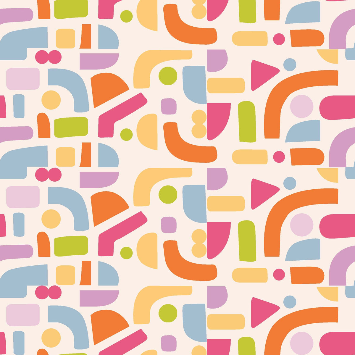 Playful Retro Geometric Pattern - CC - 10003