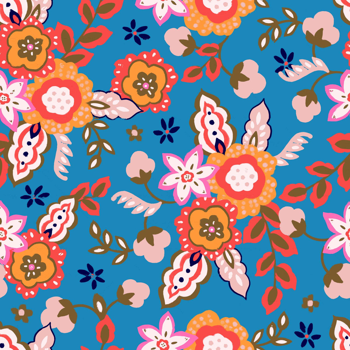 Blue Floral Pattern - CC - 1117