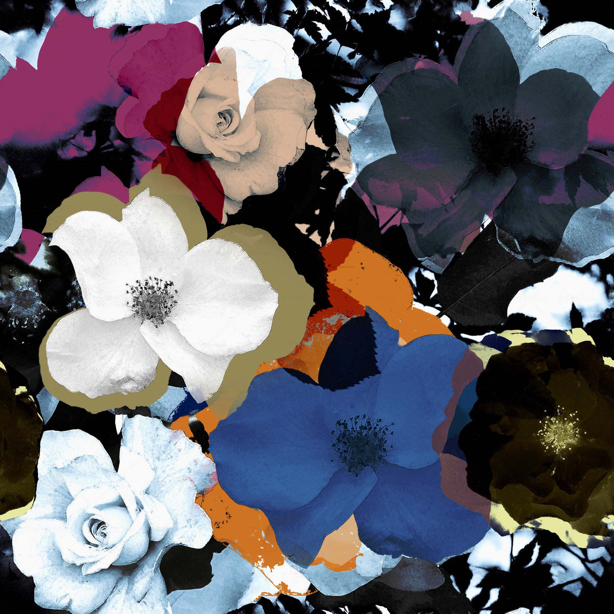Dark Moody Contrast Floral Pattern - CC - 1154