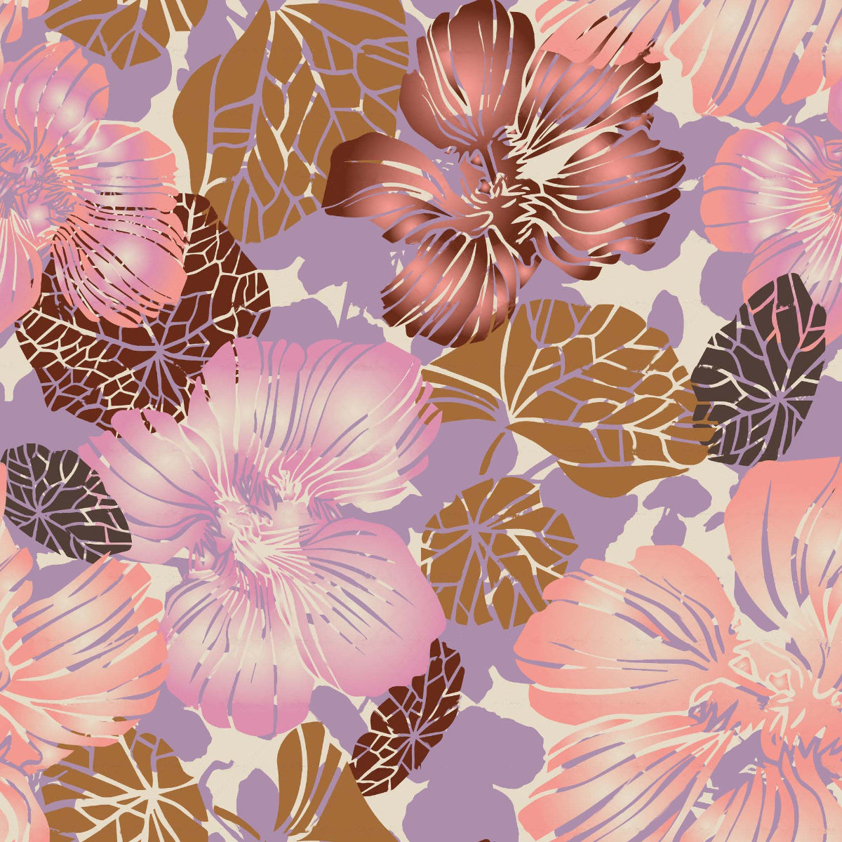 Autumnal Abstract Floral Pattern - CC - 1156