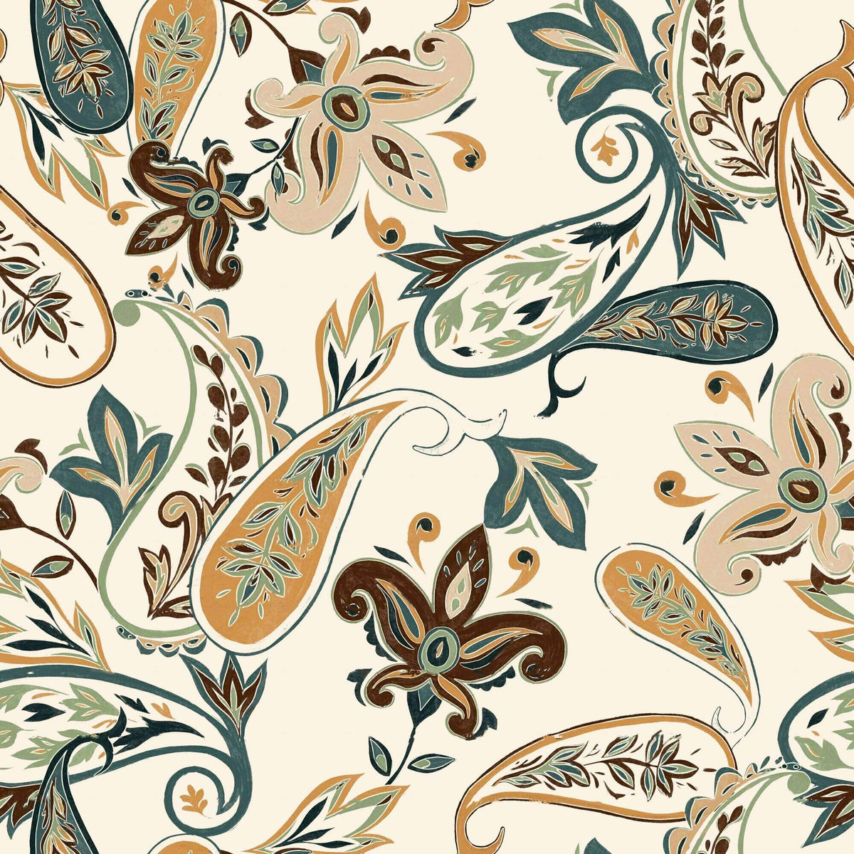 Earthy Color Paisley Pattern - CC - 1179