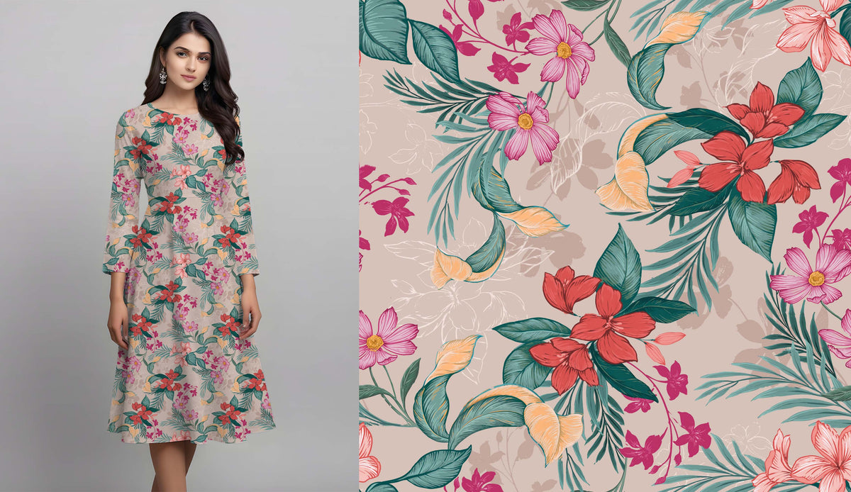 Pink Floral Pattern - CC - 1201