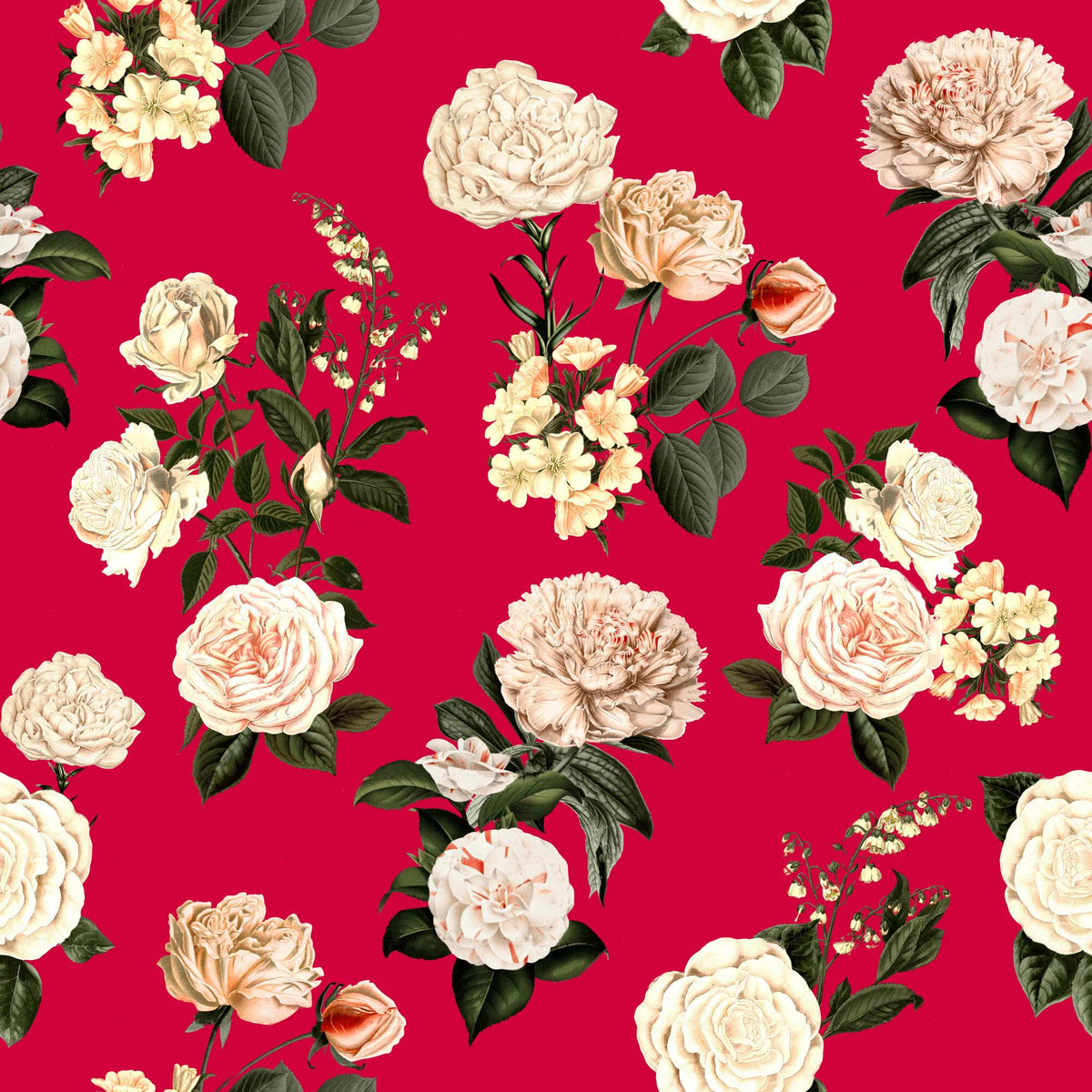 Red Elegant Floral Pattern - CC - 1223