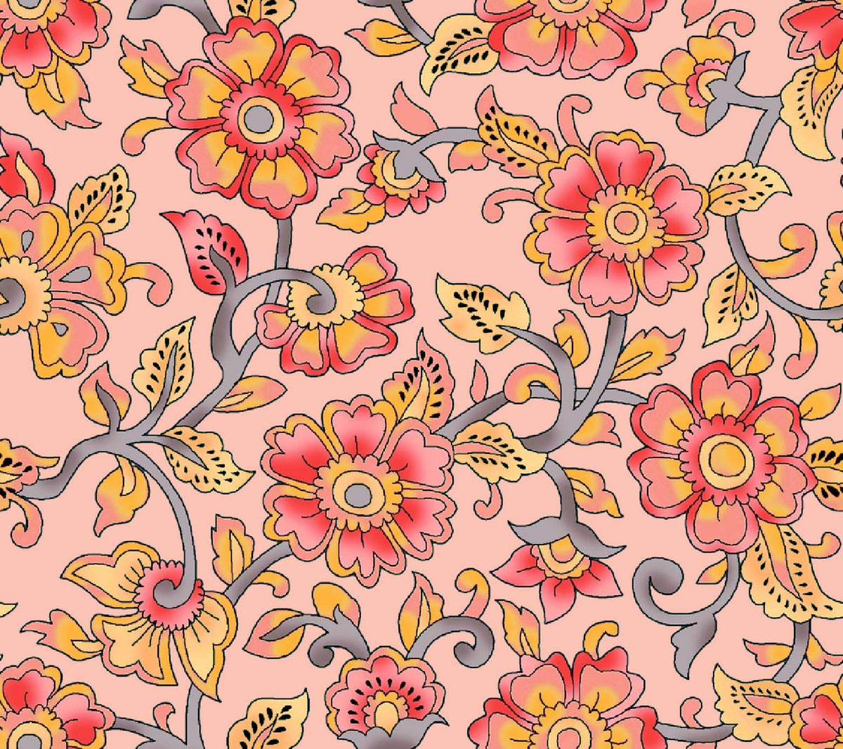 Folk Art Aesthetic Floral Pattern - CC - 1236