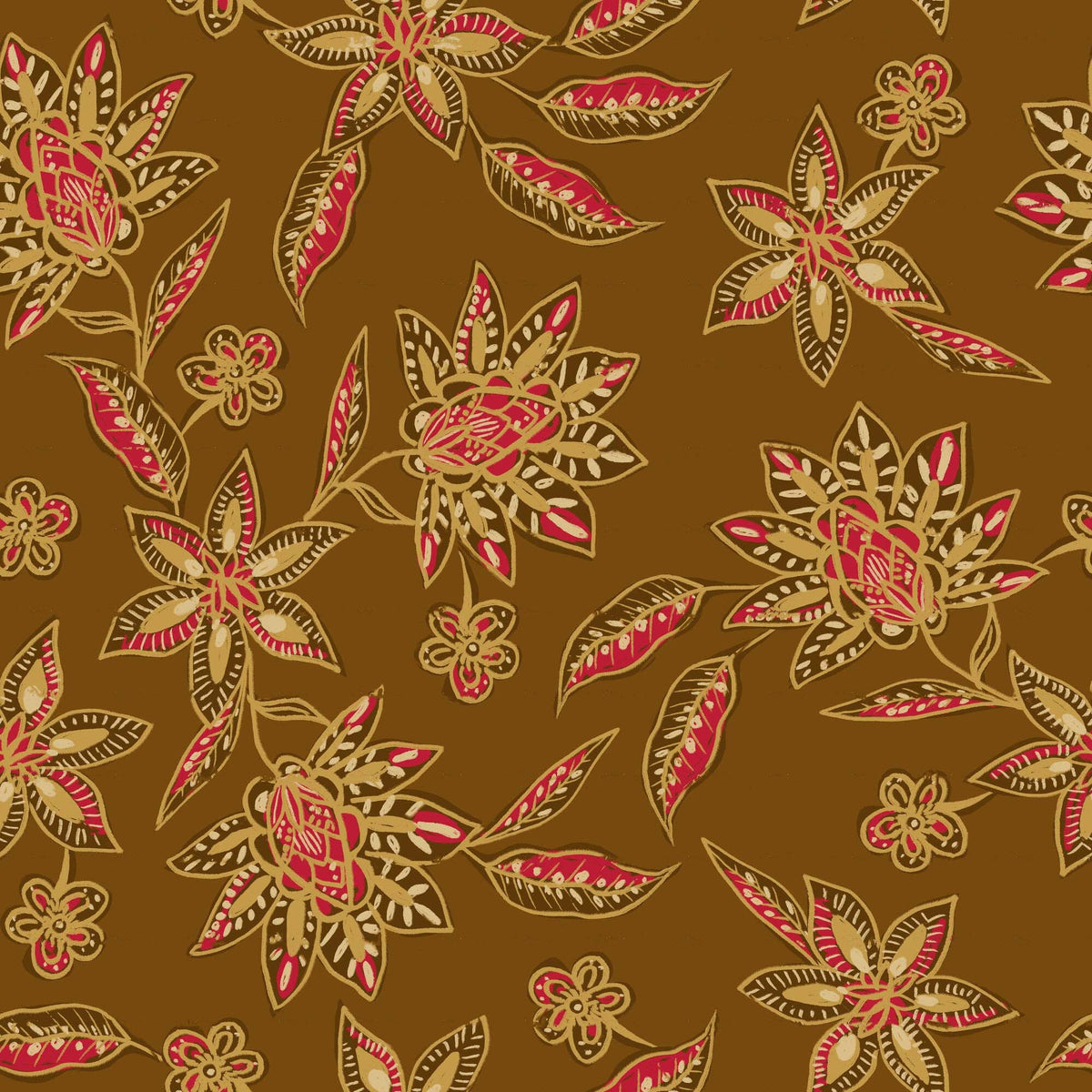 Batik Style Floral Pattern - CC - 1239