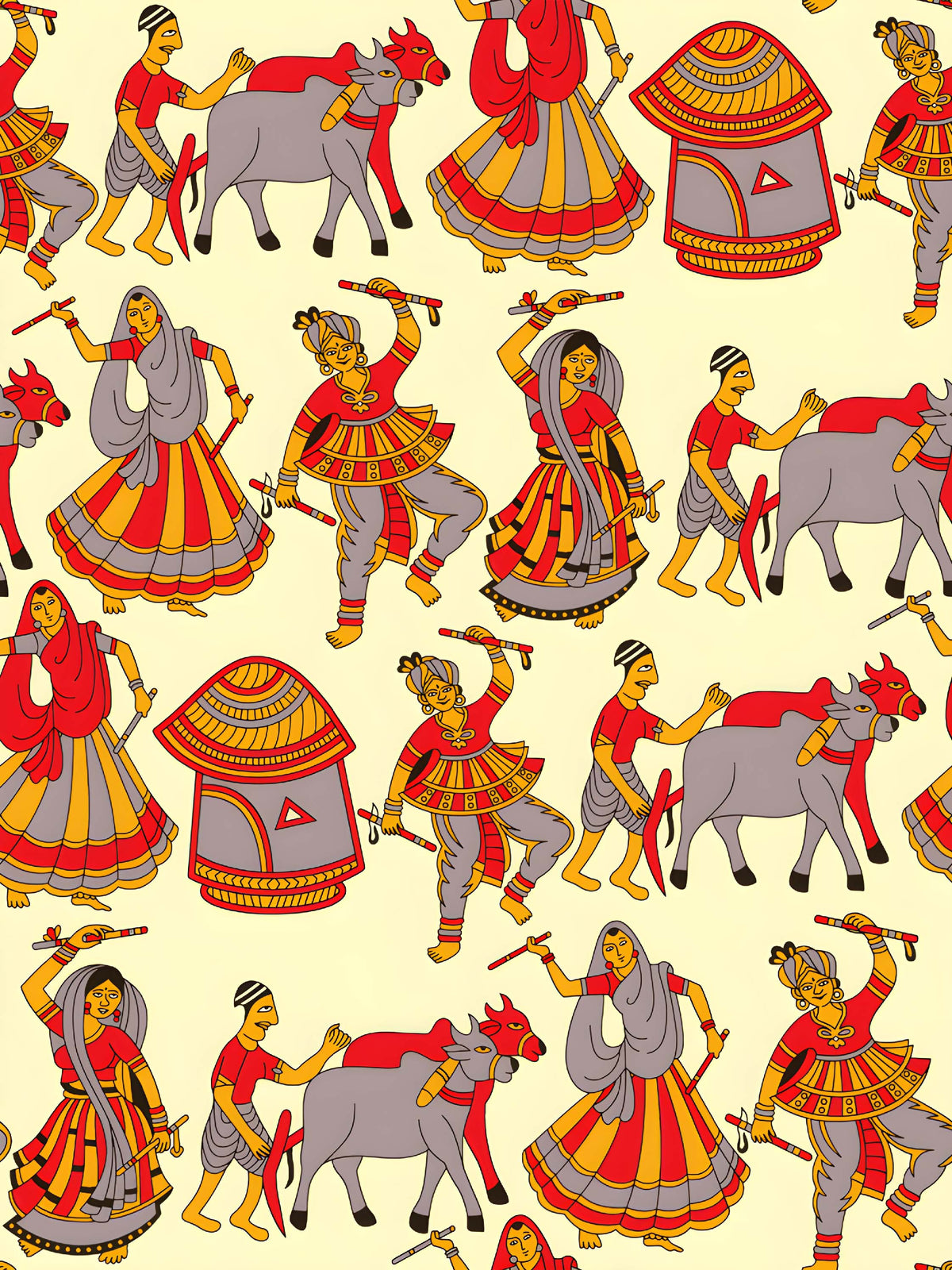 Kalamkari Folk Dance Pattern - CC - 9785