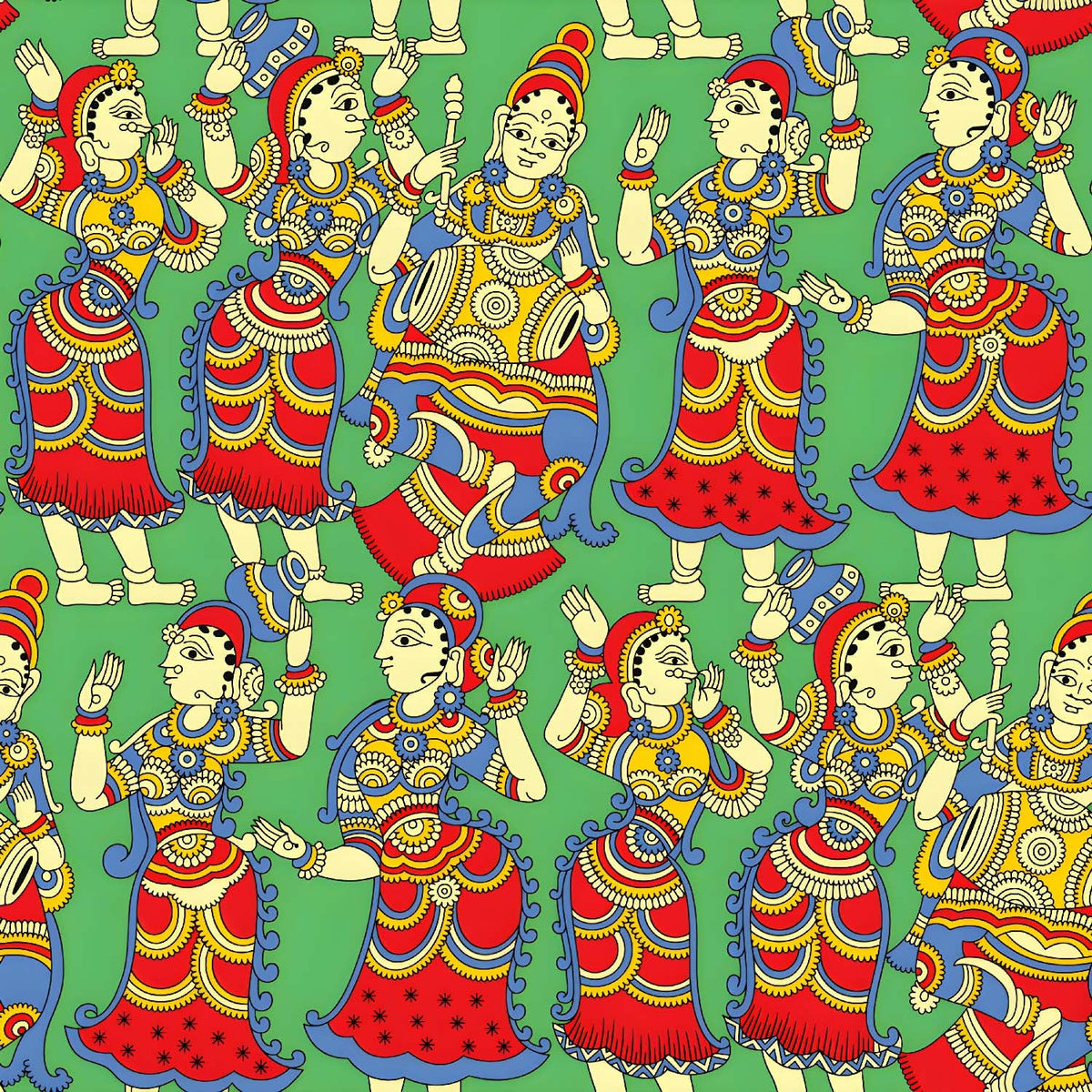 Kalamkari Dance Pattern - CC - 9789