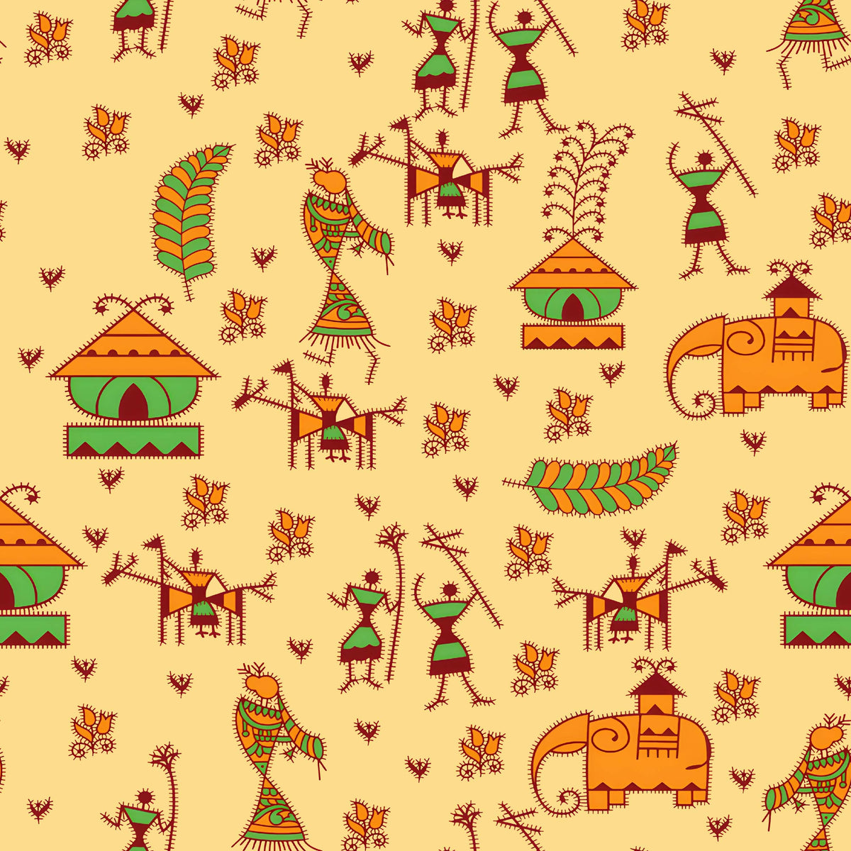 Warli Folk Art Pattern - CC - 9789