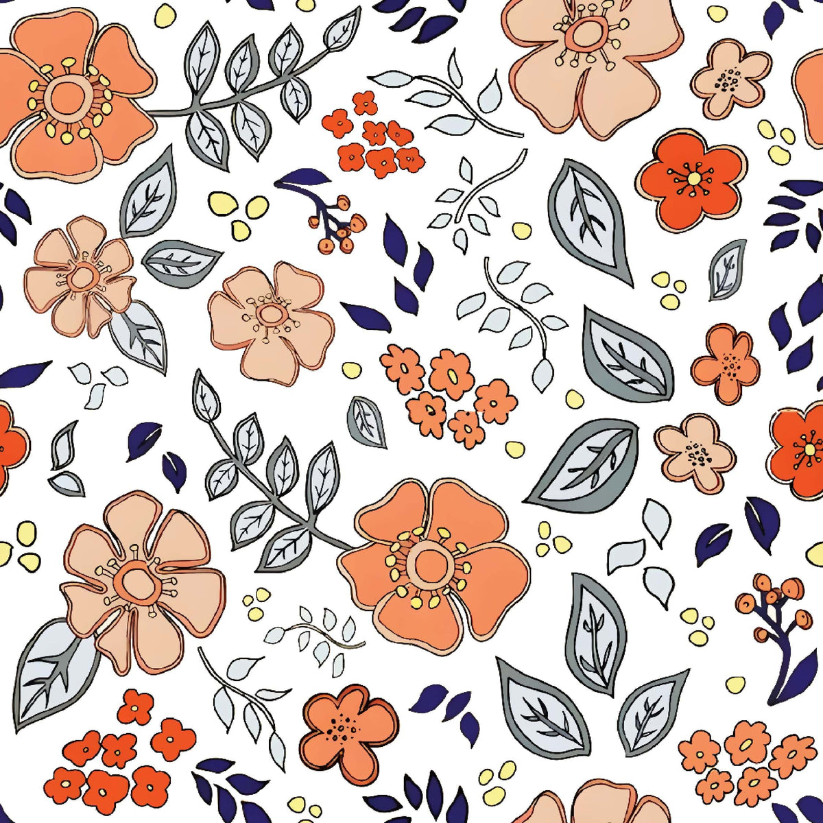Boho Floral and Leaf Pattern - CC - 9902