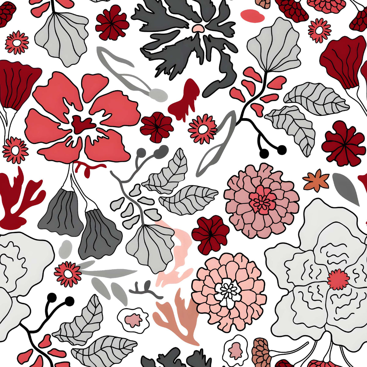 Modern Graphic Floral Pattern - CC - 9903