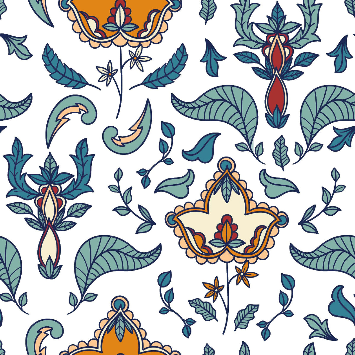 Hand Drawn Persian Carpet Pattern - CC - 9906
