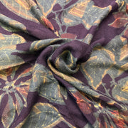 Pashmina Silk Feel Fabric with Handblocked Prints | Natural Fruit-Dyed Handblock Fabric for Sewing, Crafts & DIY - Autumn Leaves - Image 1