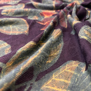 Pashmina Silk Feel Fabric with Handblocked Prints | Natural Fruit-Dyed Handblock Fabric for Sewing, Crafts & DIY - Autumn Leaves - Image 3