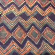 Pashmina Silk Feel Fabric with Handblocked Prints | Natural Fruit-Dyed Handblock Fabric for Sewing, Crafts & DIY - Chevron - Image 2