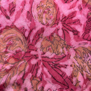 Pashmina Silk Feel Fabric with Handblocked Prints | Natural Fruit-Dyed Handblock Fabric for Sewing, Crafts & DIY - Pink Flowers - Image 2