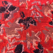 Pashmina Silk Feel Fabric with Handblocked Prints | Natural Fruit-Dyed Handblock Fabric for Sewing, Crafts & DIY - Black Leaves - Image 2