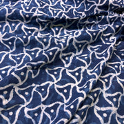 Dabu Indigo Handblock Cotton Print - Geometric Pattern Print - Image 3