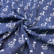 Dabu Indigo Handblock Cotton Print - Camel Pattern Print - Image 1