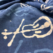 Dabu Indigo Handblock Cotton Print - Guitar Pattern Print - Image 3