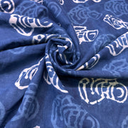 Dabu Indigo Handblock Cotton Print - Camera Pattern Print - Image 1