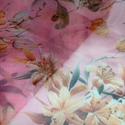 6 Yards Pink Floral Organza Fabric + Free Shipping - Image 3