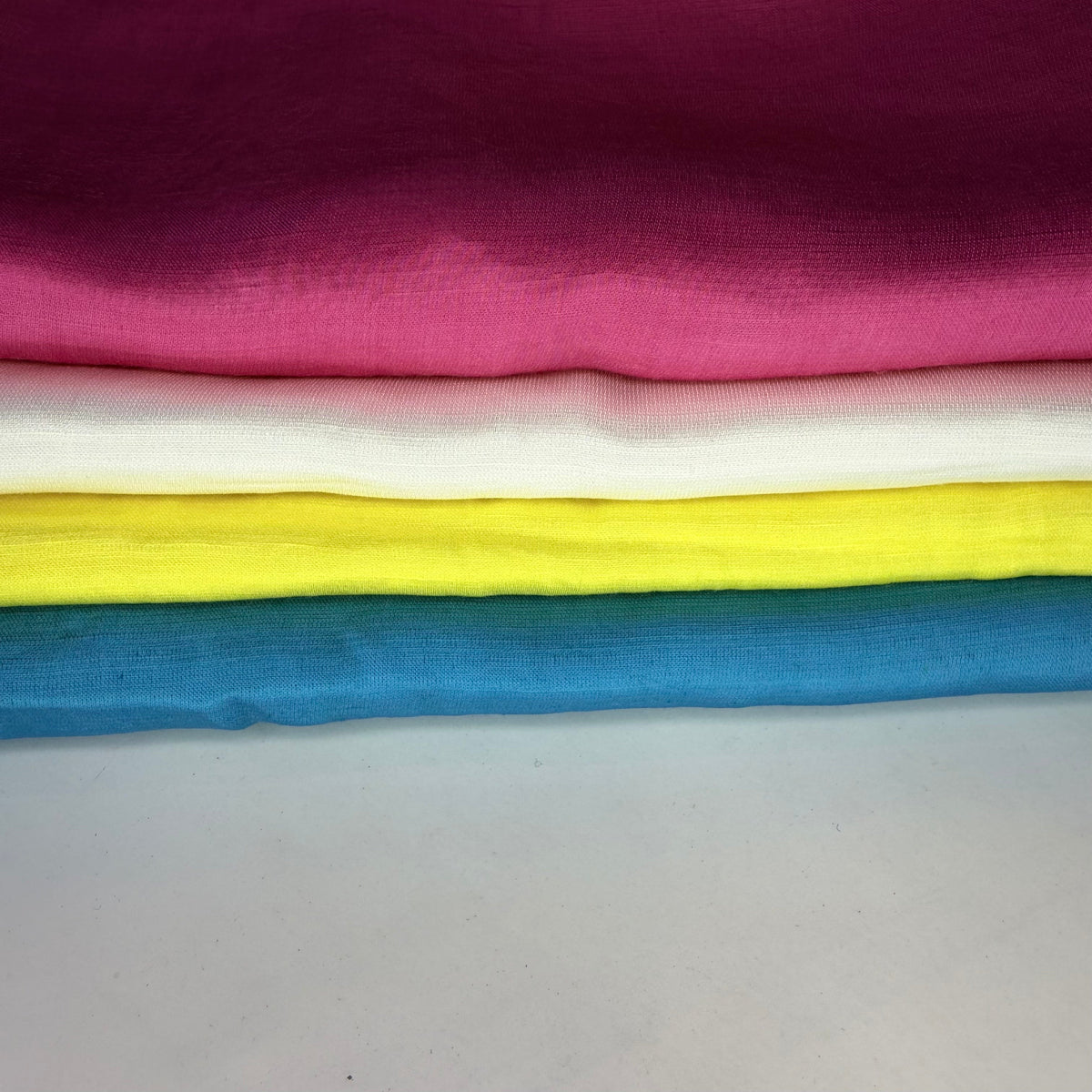 Ontario Blend Scrap Fabric - Warm Pink, Lemon Yellow, White & Neon Blue + Free Shipping