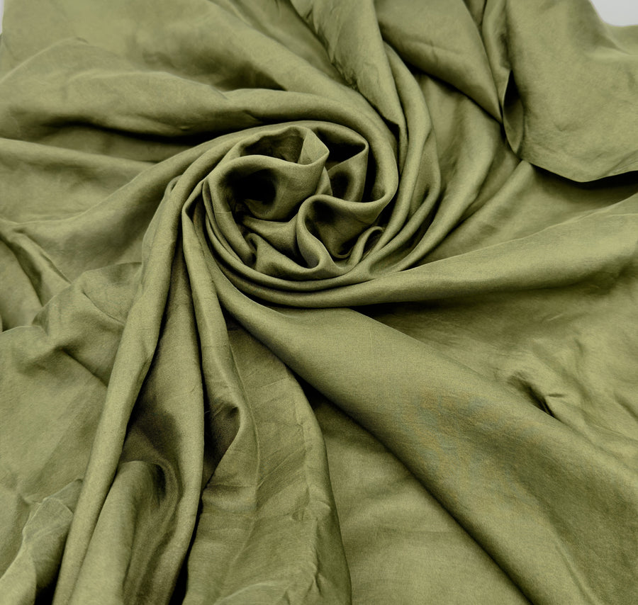Dark Olive Green Habotai Silk (40 GSM) - Image 1